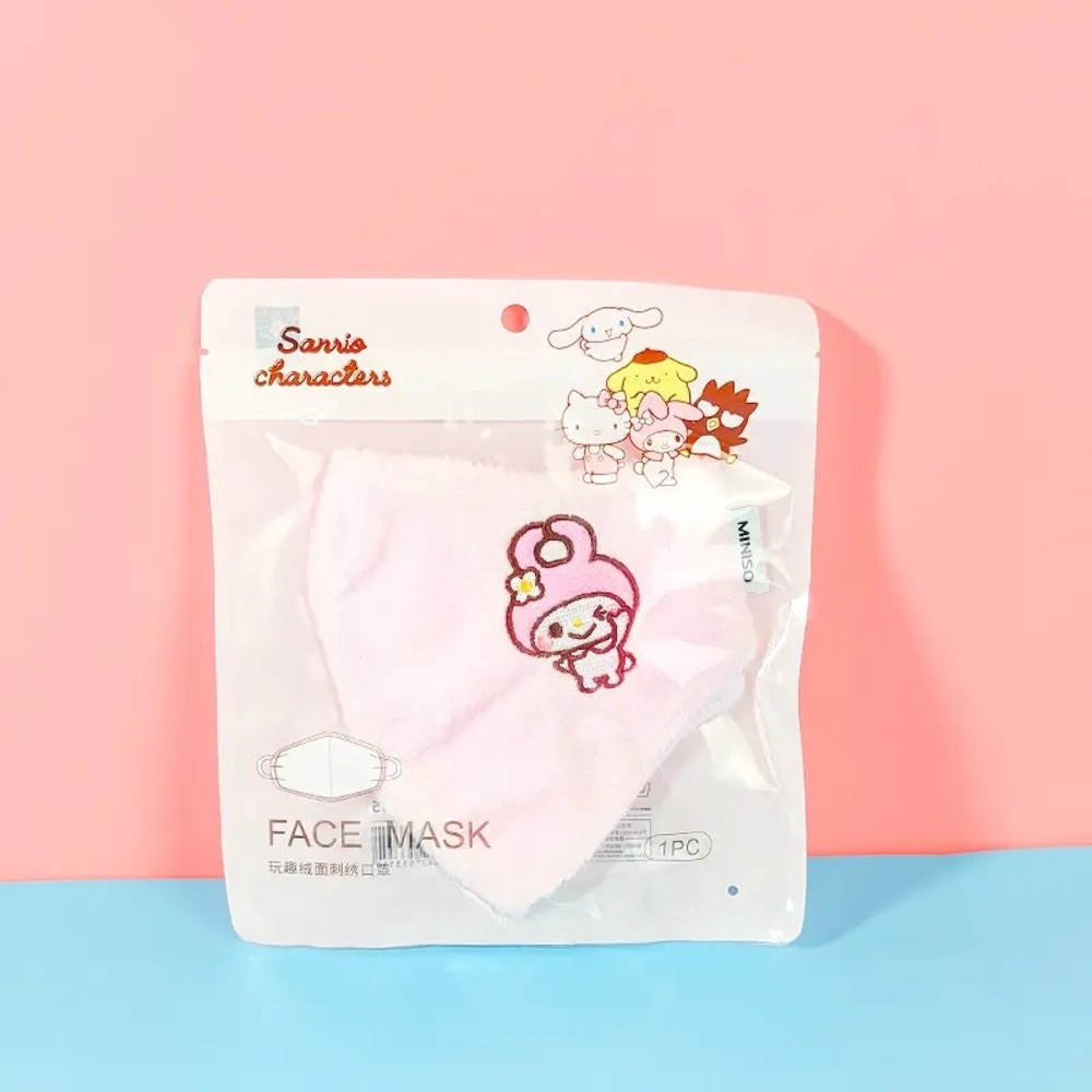 Velvet Embroidery My Melody face mask 😷